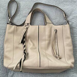 Vince Camuto Ivory Leather Tote Handbag Shoulder Bag (Genuine Leather)